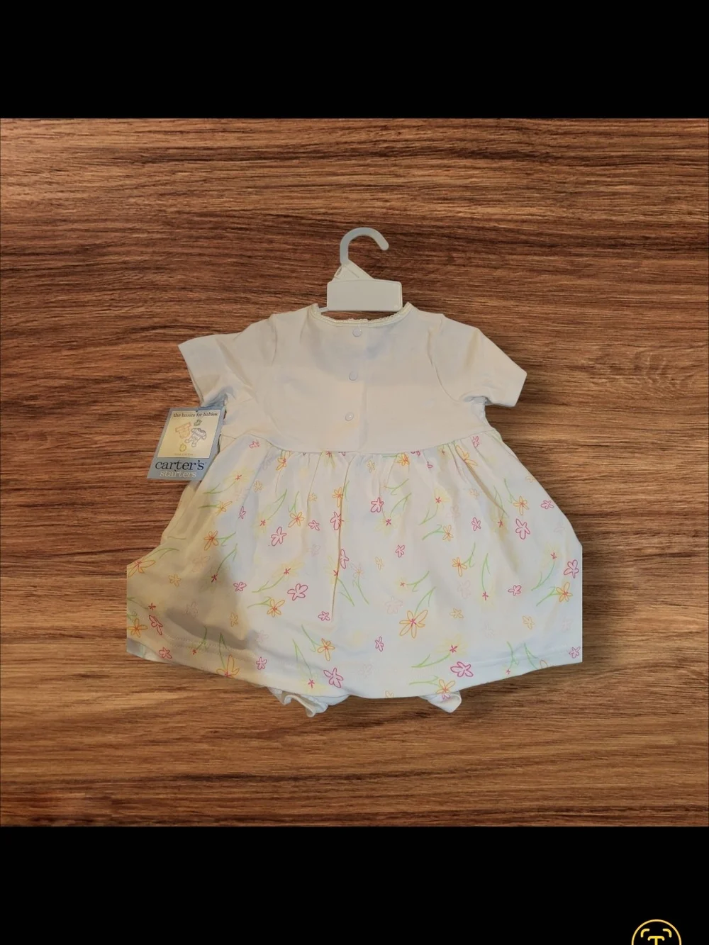 Carter's White Baby Dress with Pink and Yellow Embroidery - Picture 5 of 5